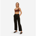 Everlane Womens The Easy Pant Size 2 Elastic Waist Straight Leg Chino Black NWT