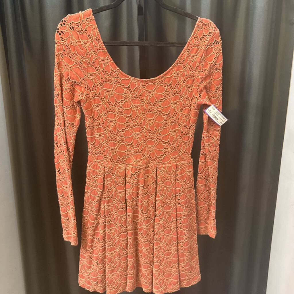 Free People LS Floral Overlay DRESSES XS