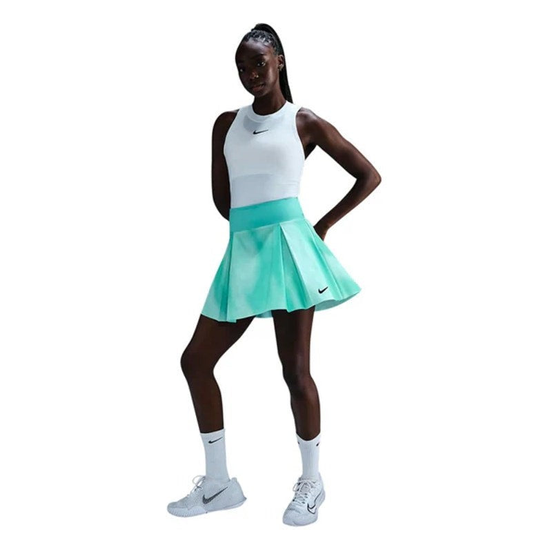 NIKE Women's Dri-Fit Pleated Tennis Skirt Small Glacier Blue Print Skort NWT