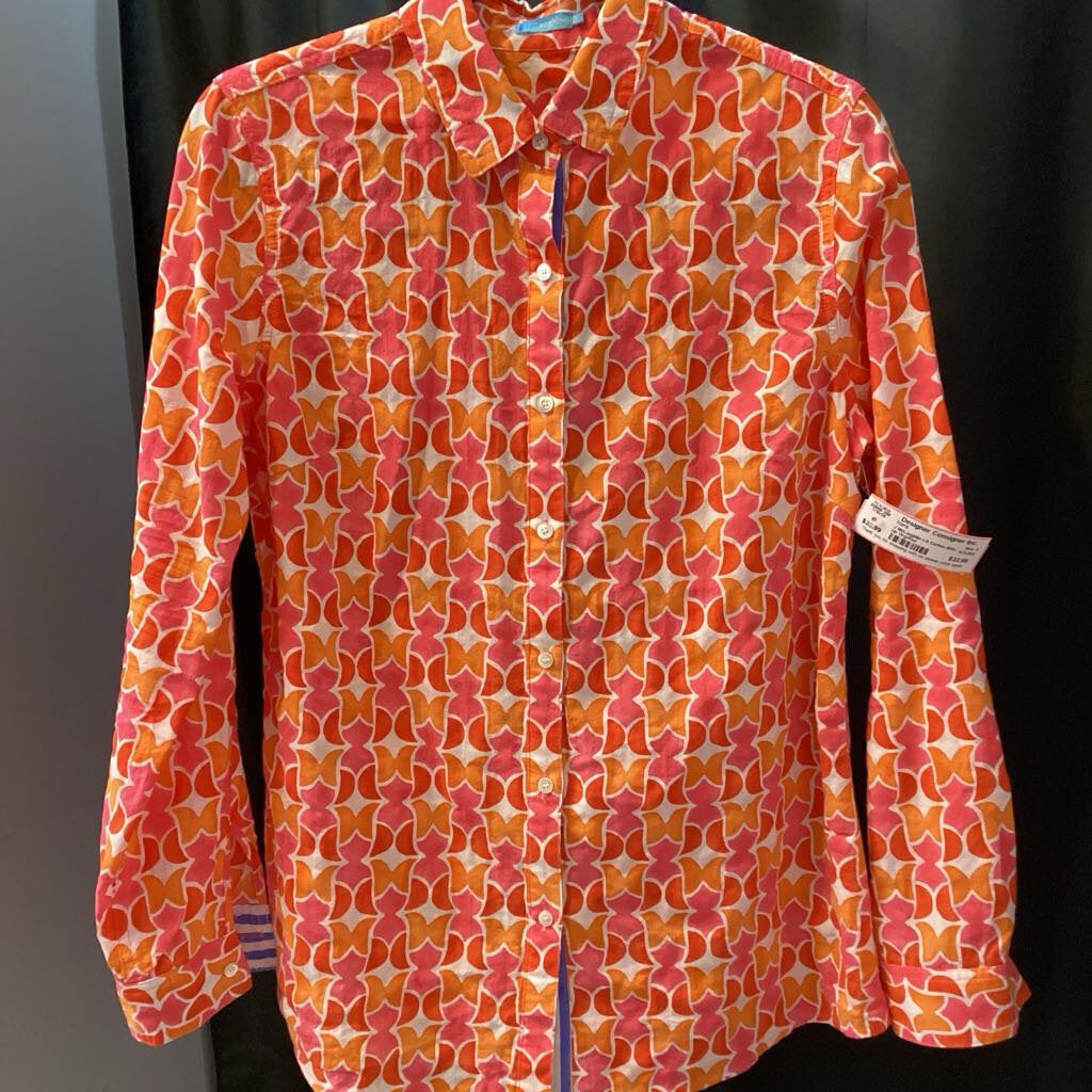 J McLaughlin LS Cotton Bttn Up TOPS S