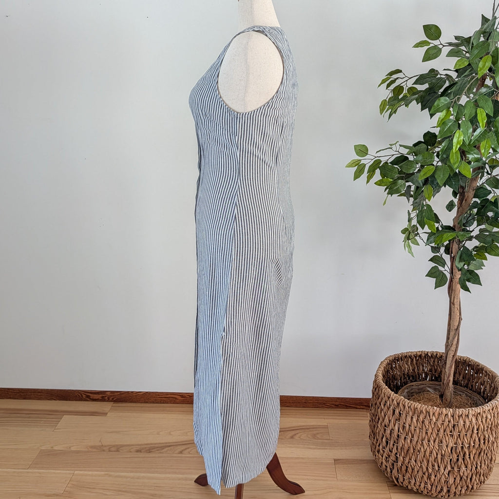 Onia Linen Blend Striped Maxi Dress - XL