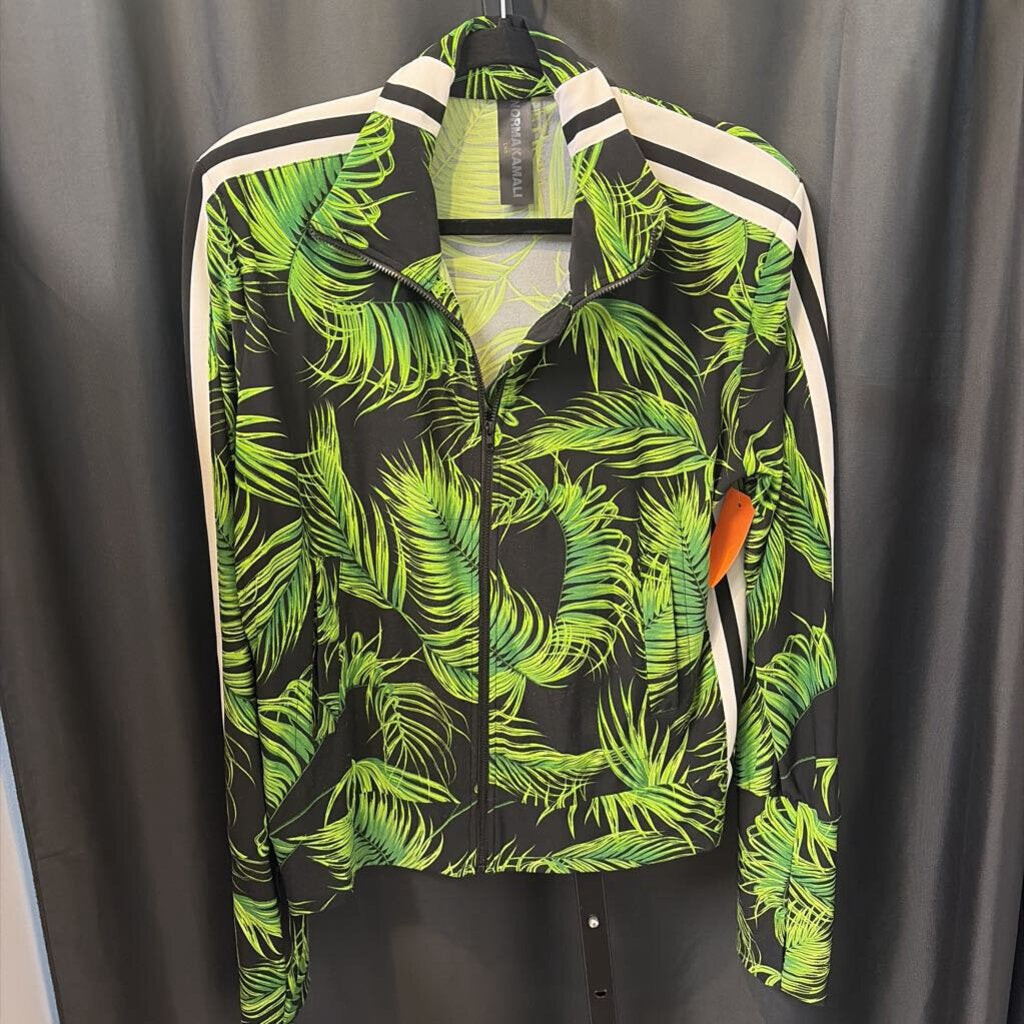 Norma Kamali Nylon Print Zip Up TOPS Large