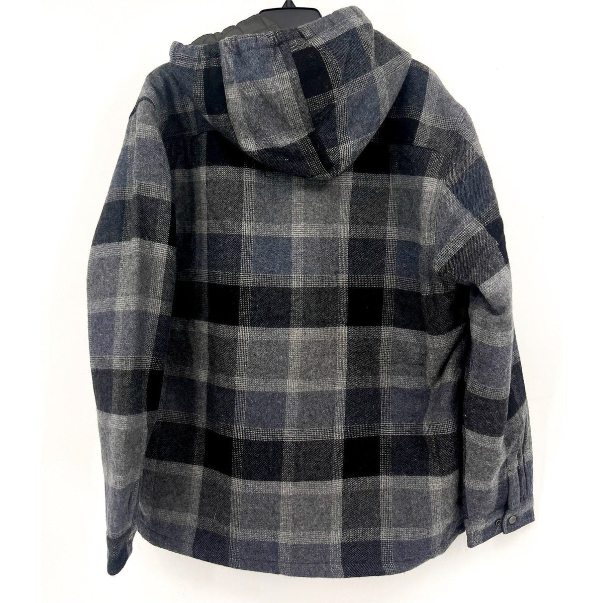 PRANA Men's Asgard Hooded Flannel Shirt Jacket XXL Gray Charcoal Plaid NWT