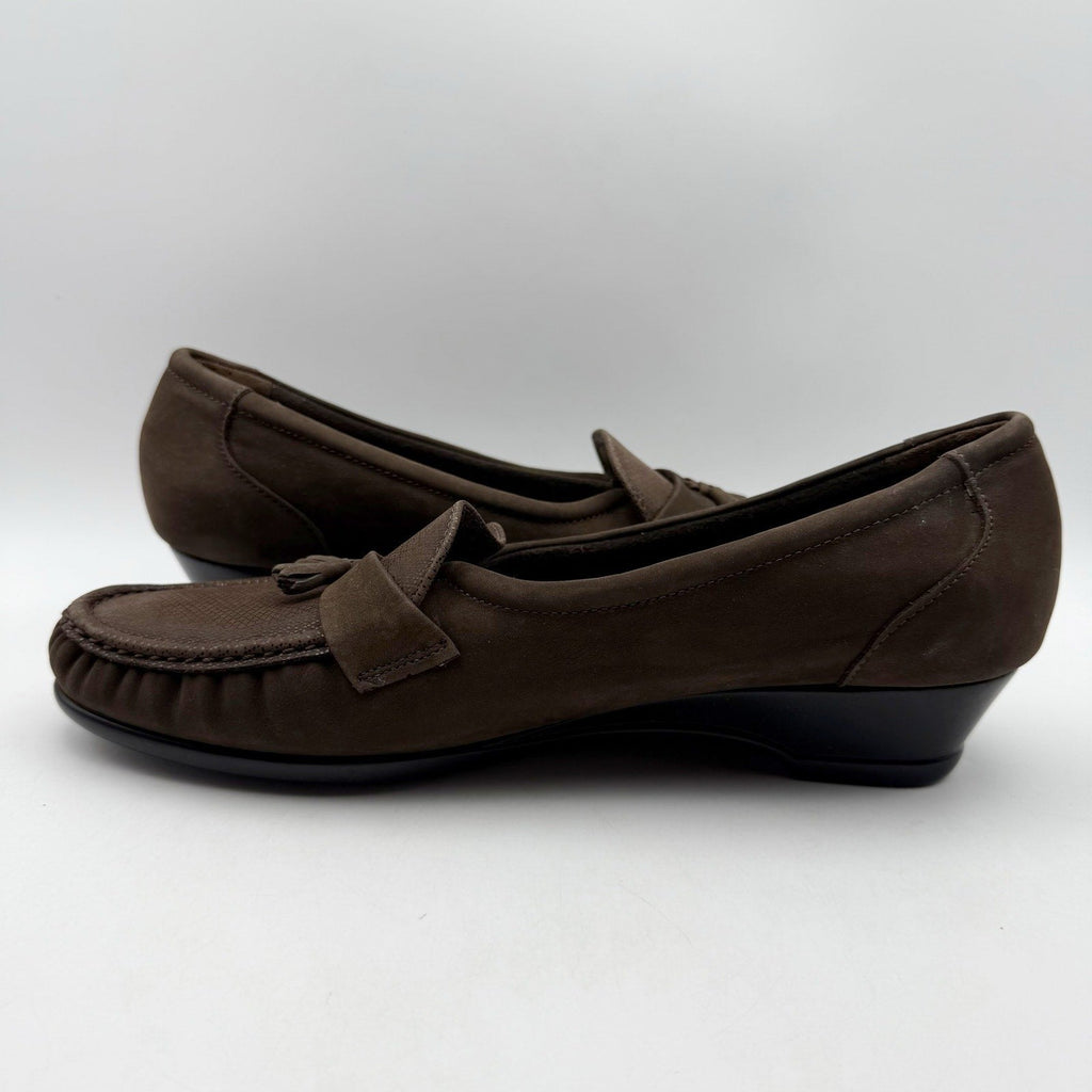 SAS Womens Taylor Wedge Loafers Size 12 M EU 42.5 Brown Leather NIB