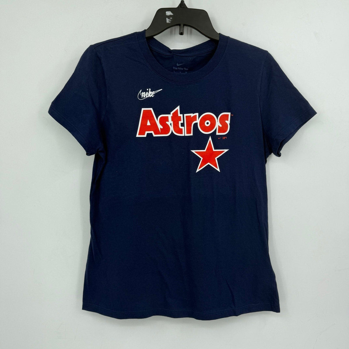 NIKE Women Houston Astros Tee Medium Navy Blue Cooperstown Wordmark NWT