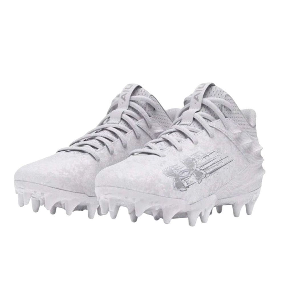 Under Armour Mens Blur 2 MC Suede Molded Football Cleats US 8 White Silver NWOB