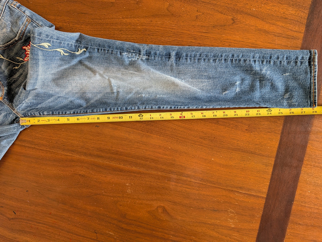 Driftwood Floral Embroidered Straight Leg Jeans - 29