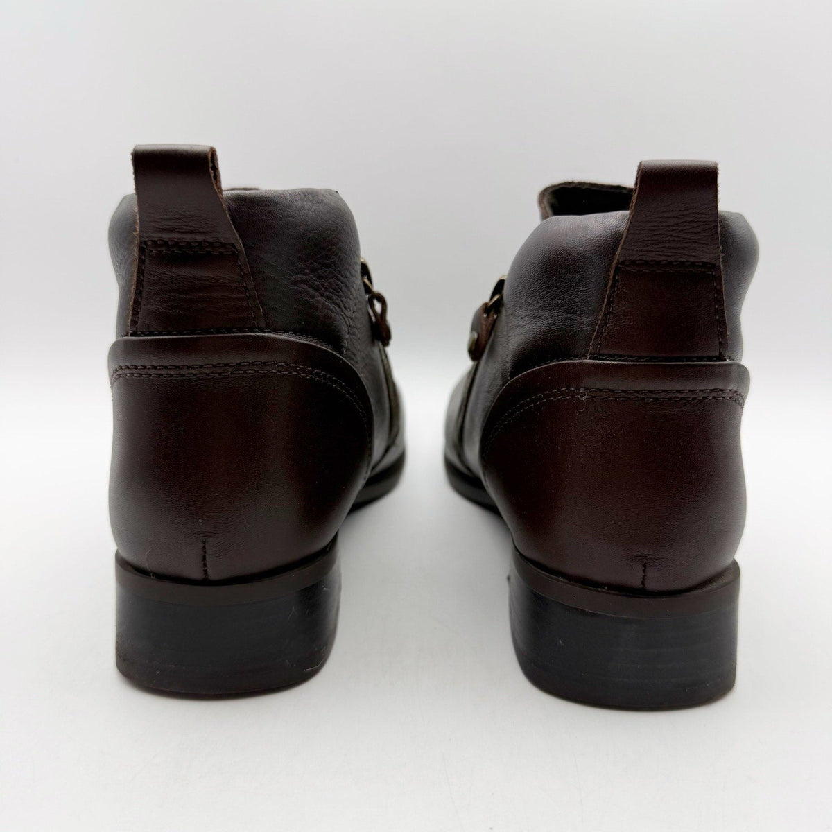 Munro Womens Neko Ankle Booties Size 7 WIDE Black Brown Leather NWOB