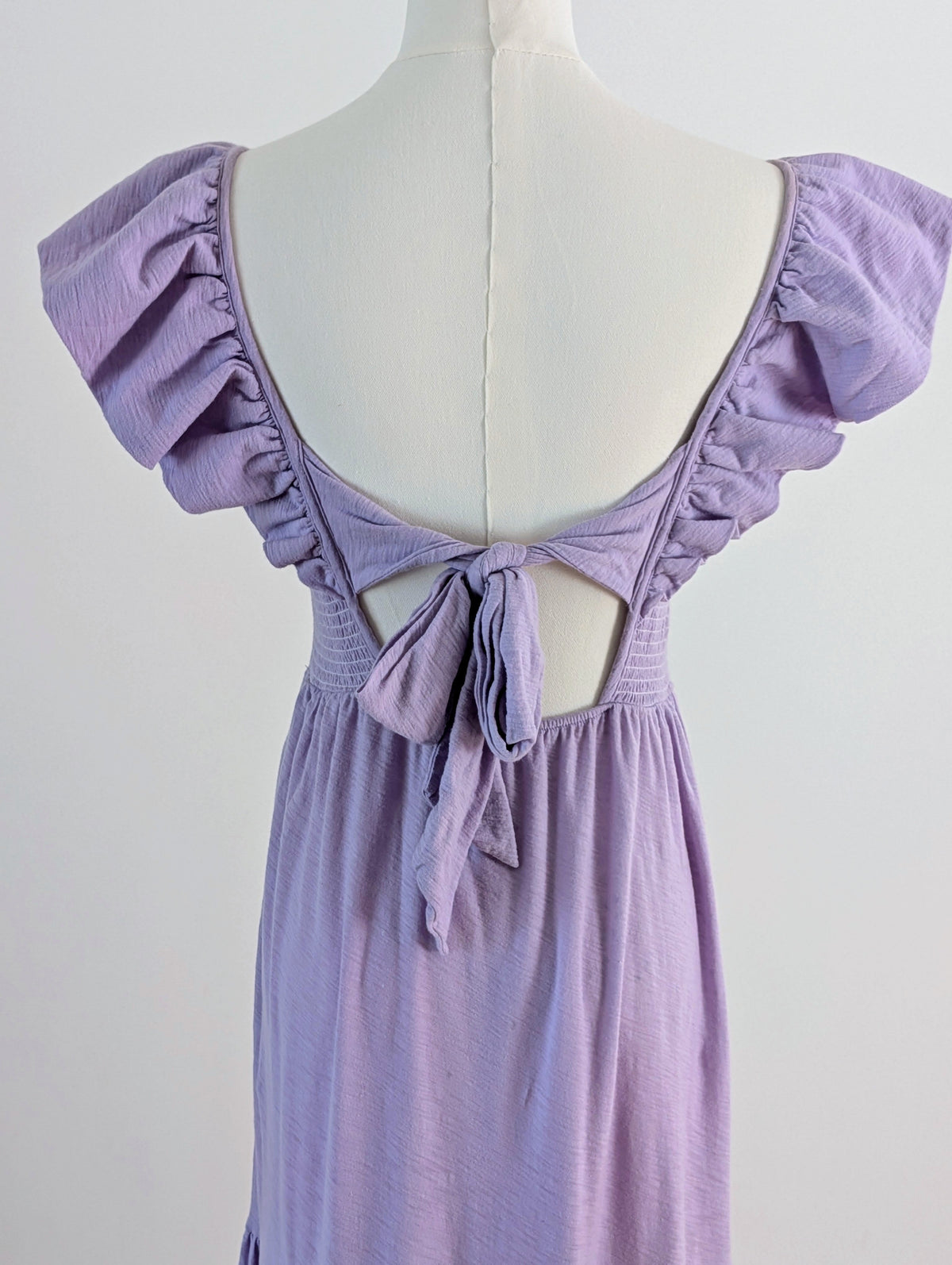 Nation LTD Lavender Pima Cotton Ruffle Tiered Midi Dress - M