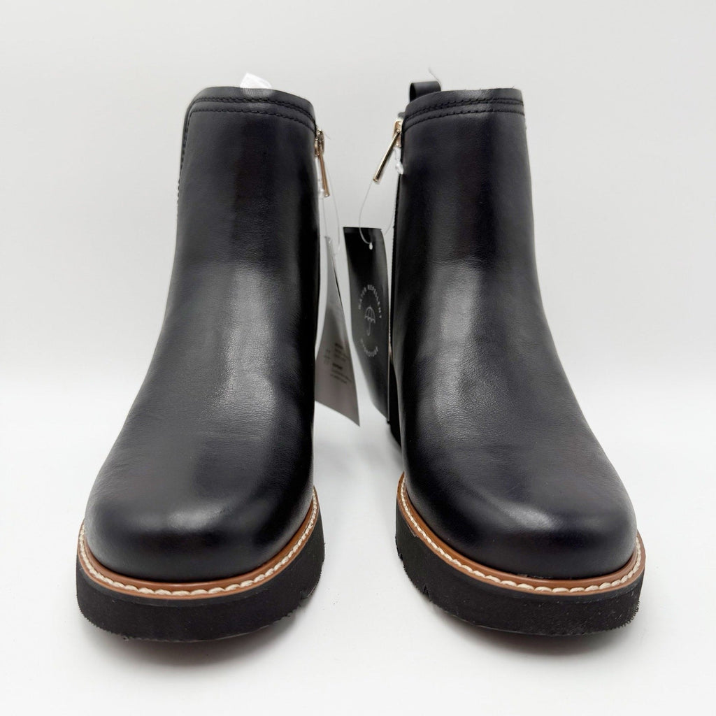 Naturalizer Women Darry Ankle Boots 6.5 Narrow Black Leather Water Repellent NIB