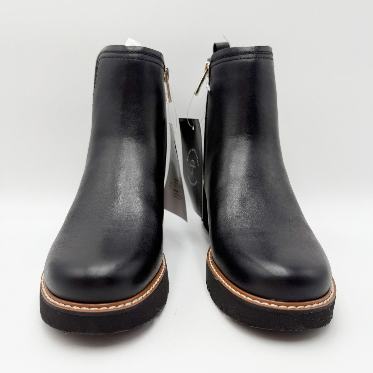 Naturalizer Women Darry Ankle Boots 6.5 Narrow Black Leather Water Repellent NIB