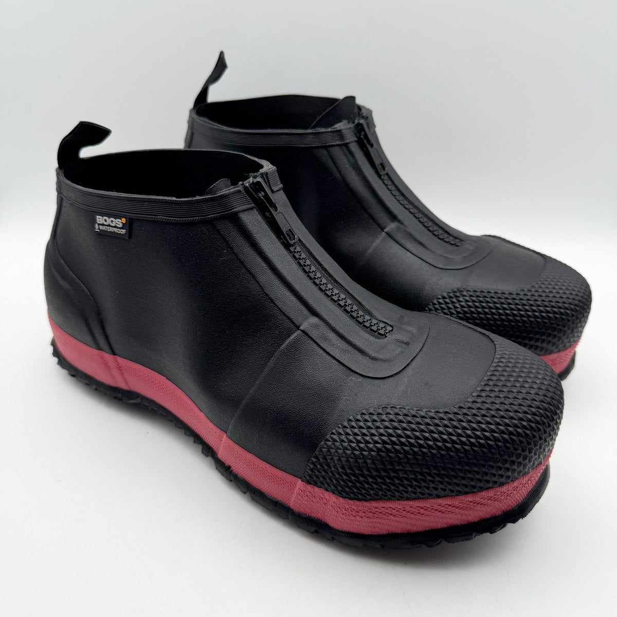Bogs Overshoe Zip Work Shoes MENS 7 WOMENS 9 Black Composite Toe Waterproof NIB