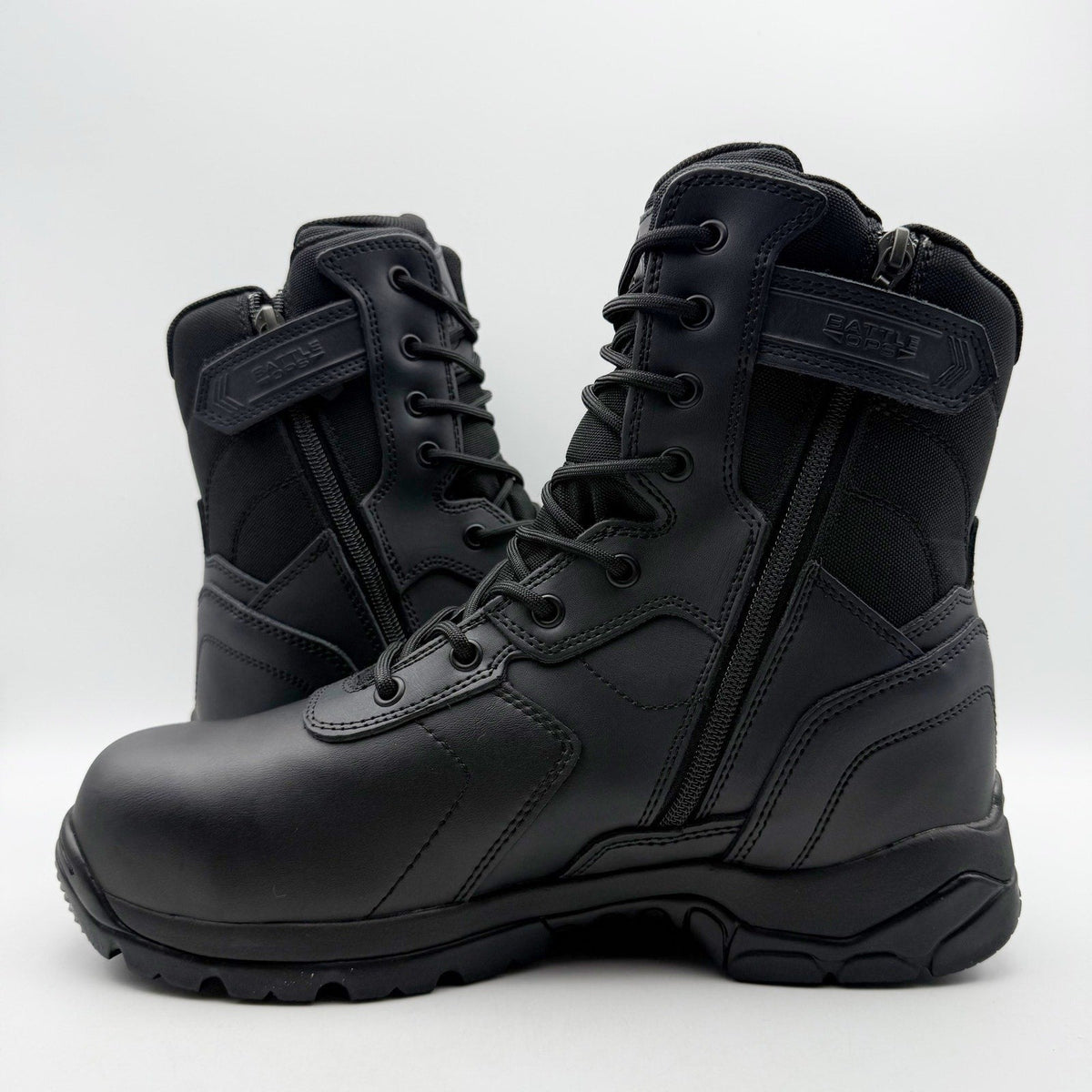 Battle Ops Mens 8” CT Tactical Duty Boot Size 9 Black Leather Waterproof NIB