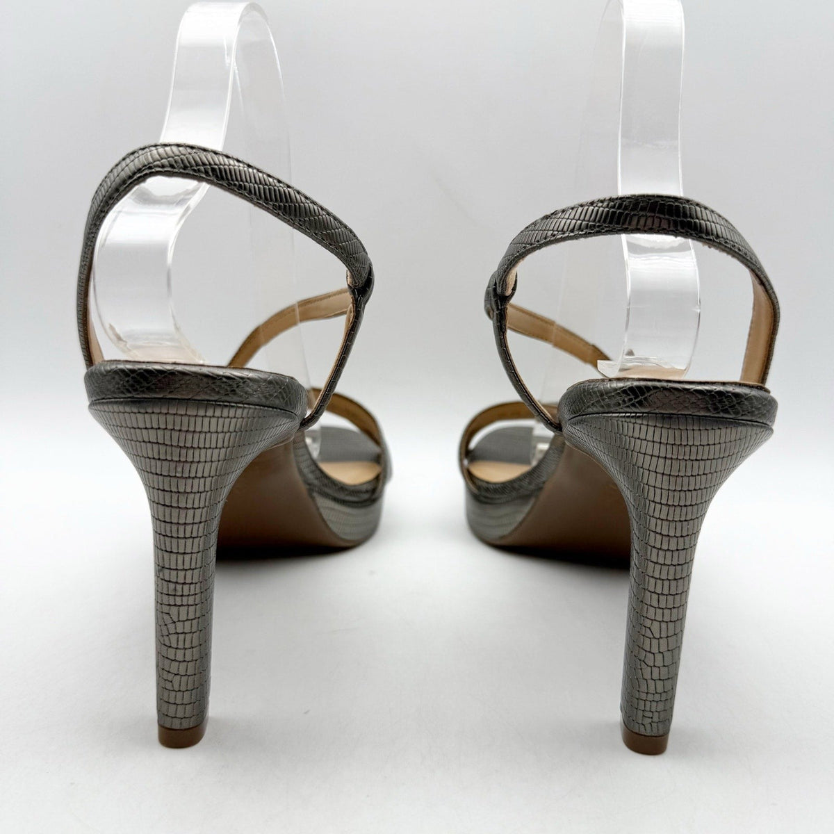 Naturalizer Womens Abby Heeled Sandals Size 9 M Grey Snake Print NIB