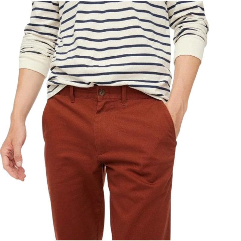 J.CREW Men's Straight-Fit Flex Chino Pants 32x30 Bricked Red Stretch H3186 NWOT