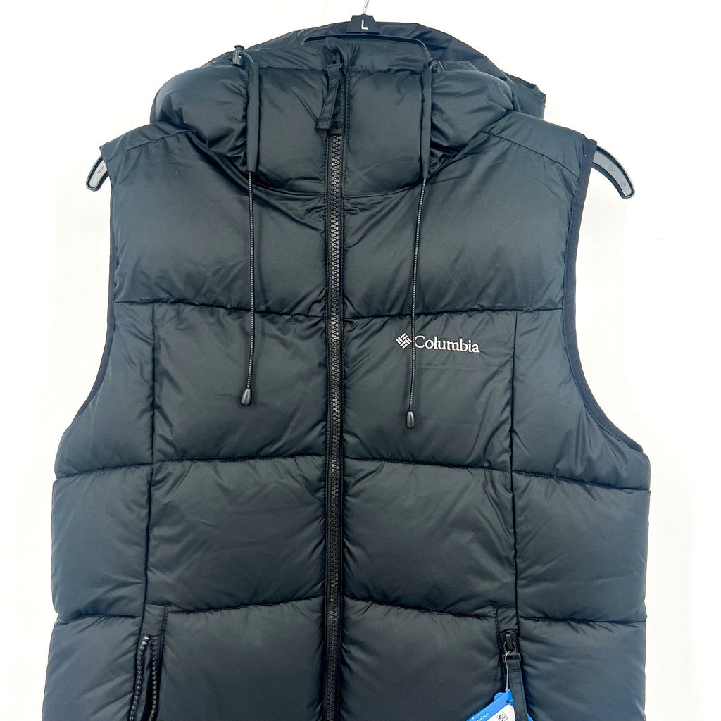 COLUMBIA Women's Pike Lake II Insulated Vest Small Black Full Zip Hooded NWT