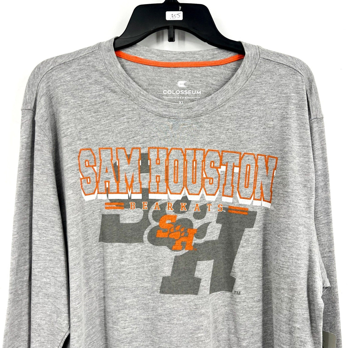 COLOSSEUM Mens Sam Houston State Bearkats Tee Large Grey Long Sleeve NWT