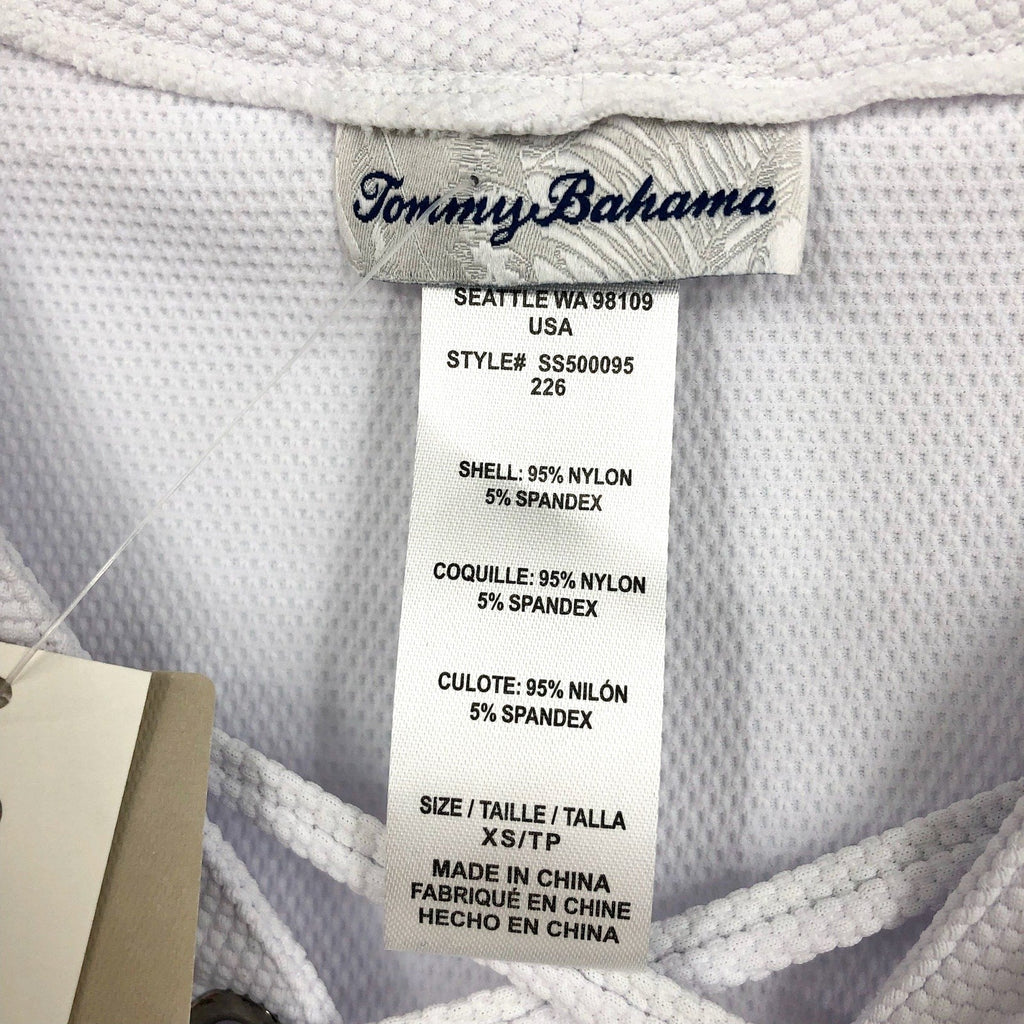 TOMMY BAHAMA Womens Island Cays Swim Coverup Dress XS White Lace-Up NWT