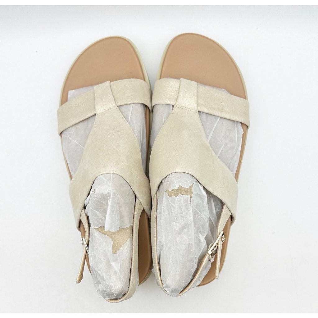 Vionic Womens Alondra Lug Sandals Size 8.5 Gold Metallic Leather Platform NIB