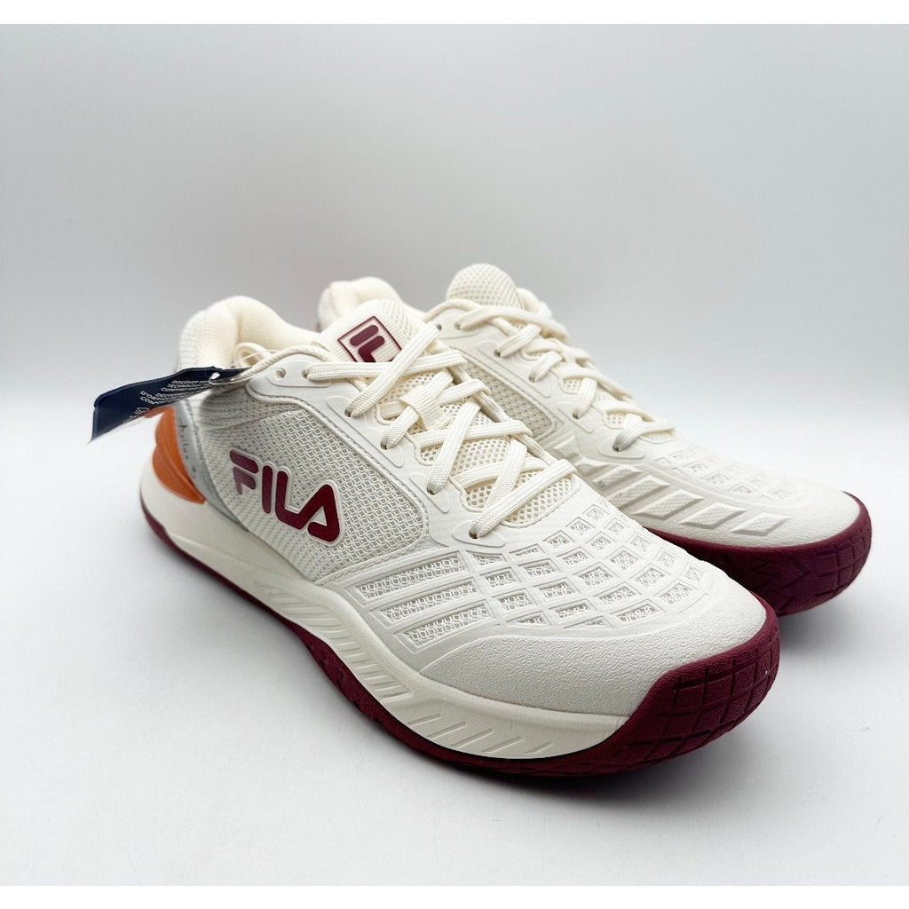 FILA Women's Axilus 3 Athletic Shoes Size 9 Off White Orange Court NWOB