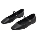 Steve Madden Womens Maple Flats Size 7.5 M Black Leather Mary Jane NWOB
