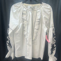 Joie Cotton Embroidered Sleeve TOPS Medium