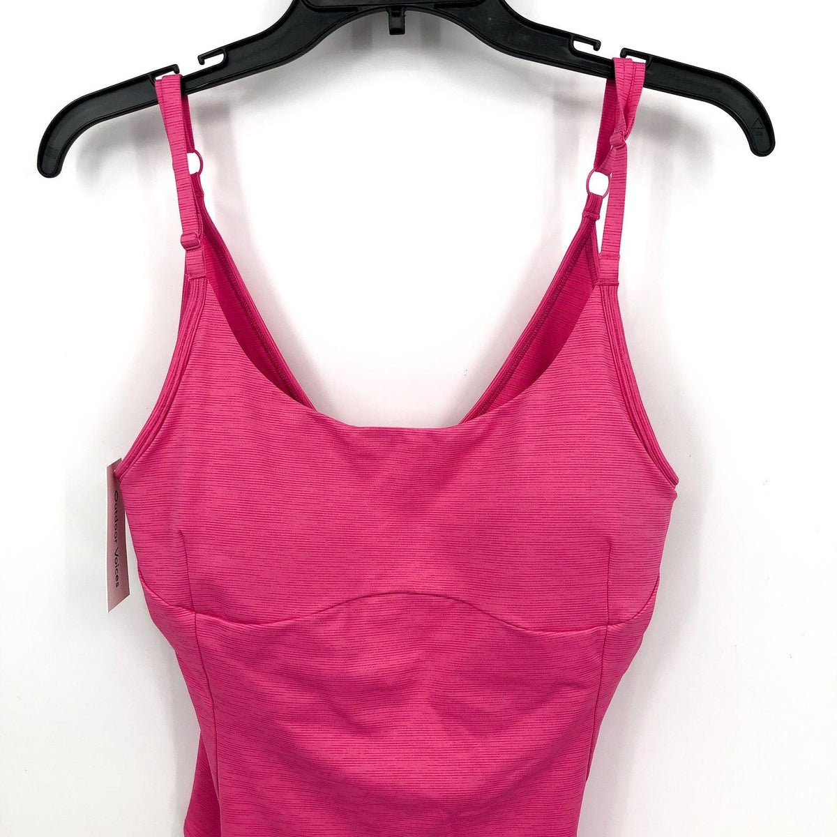 OUTDOOR VOICES Women's TechSweat Tank Leotard Bodysuit Large Pink Cerise NWT