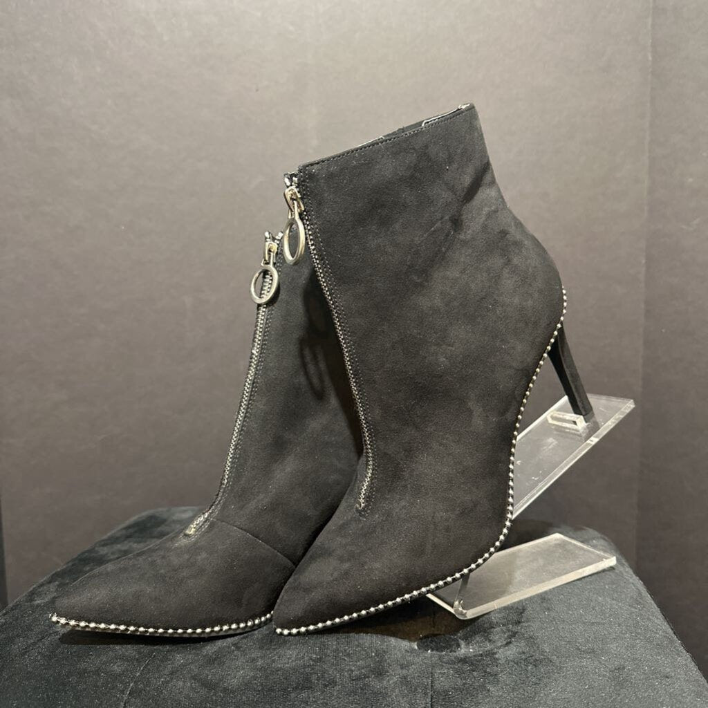 Bar III Studs Zipper Heel Suede BOOTIES 8