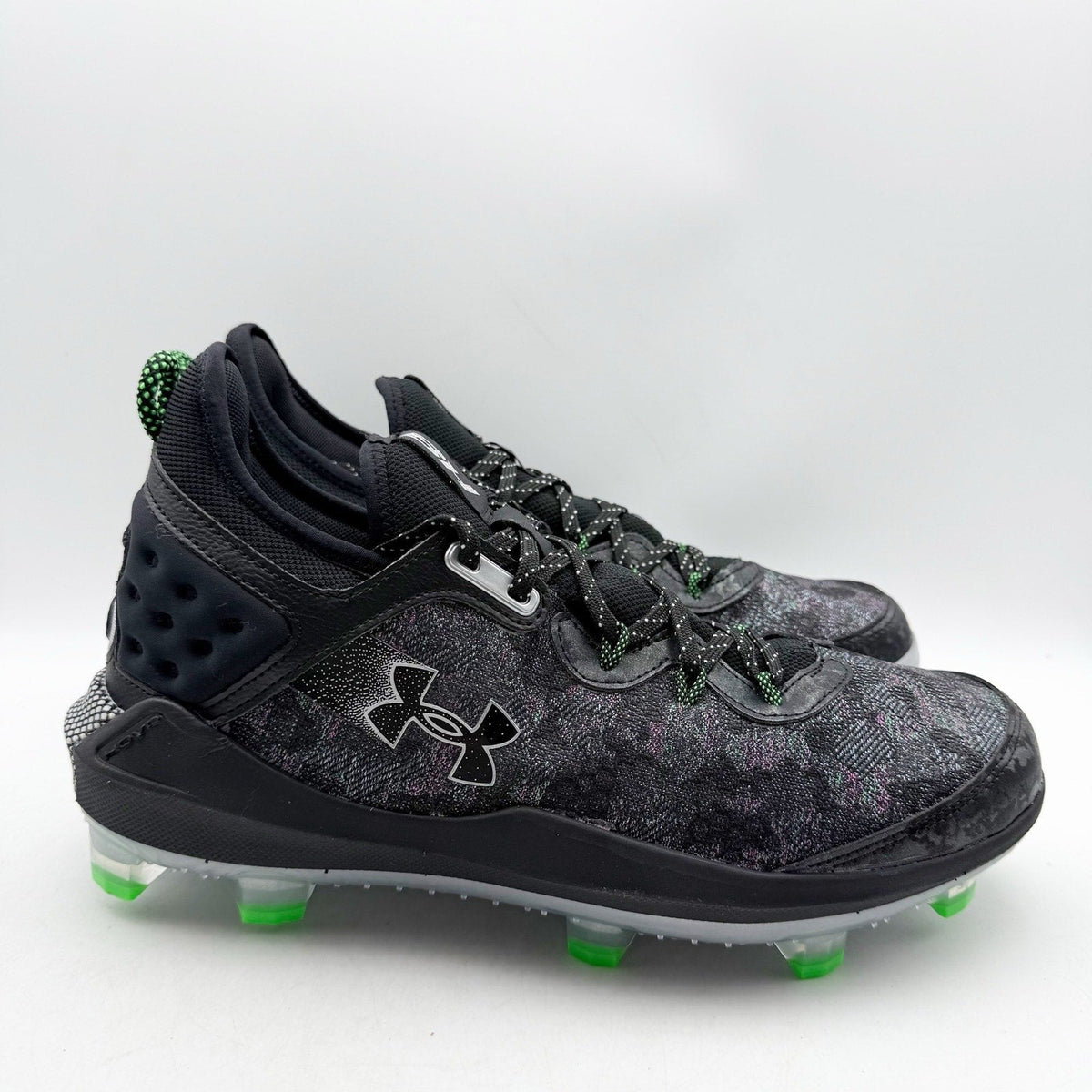 Under Armour Mens Harper 8 Elite Baseball Cleats Size 11 EU 45 Black Green NWOB