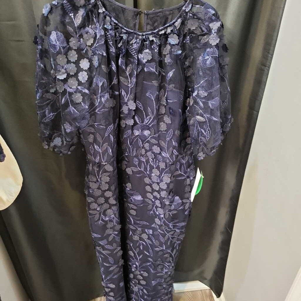 Maggy London NWT 3d Floral Print Overlay Maxi EVENING 16