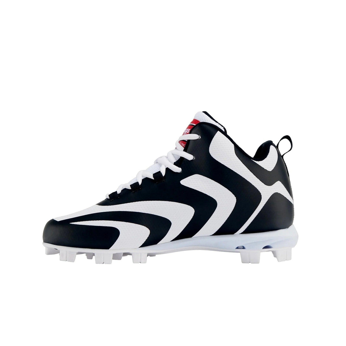 Rawlings Mens Rookie Mid Baseball Cleats Size 13D White Black NWOB