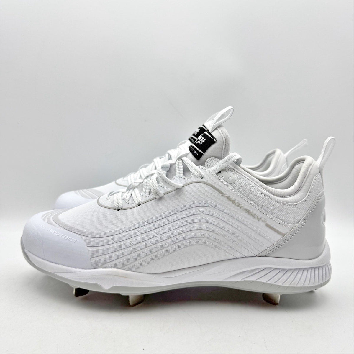 Rawlings Men Bullpen Low Baseball Cleats Size 13 White Gray Metal T4595 NWOB