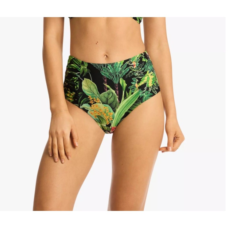 SEA LEVEL SWIM Lotus Cross Front Multi-fit Bikini Set Size 6 Black Green NWT