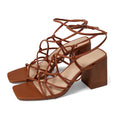 FARYL by Farylrobin Womens Zayne Heeled Sandals Size 8 M EU 38 Cognac Brown NWOB