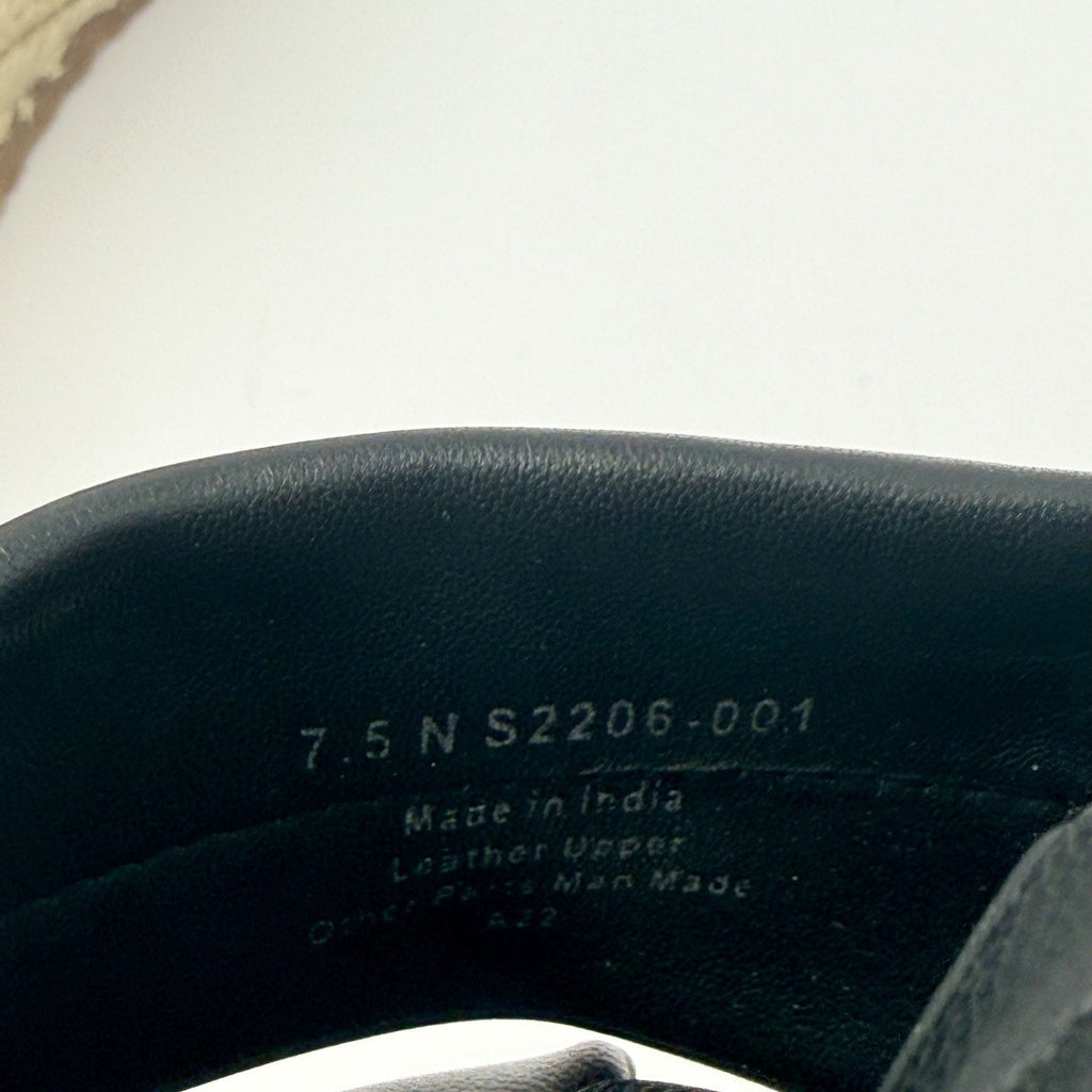 SoftWalk Womens Halsey Wedge Sandal Size 7.5 NARROW Black Leather Espadrille NIB