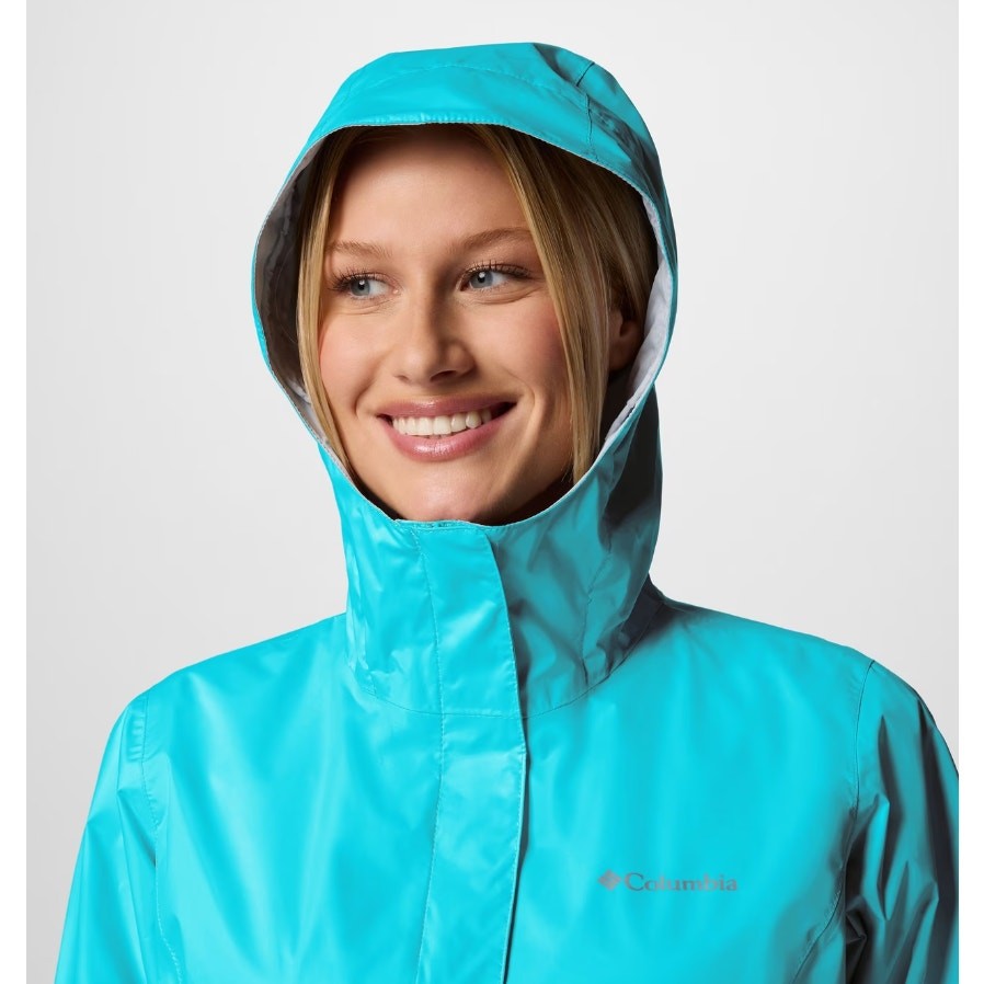Columbia Women’s Arcadia II Rain Jacket XS Geyser Blue Hooded Waterproof NWT