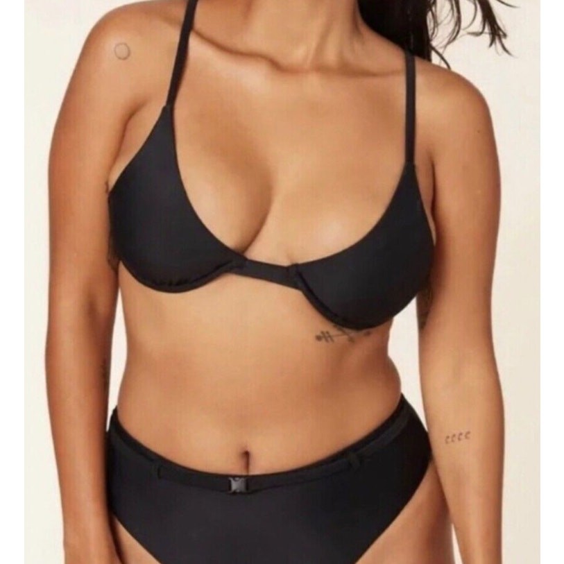 ANDIE SWIM Women's The Sicily Bikini Top Small Black Underwired Swim NWT