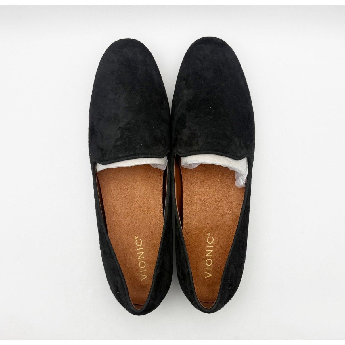 Vionic Women's Willa Flat Loafers Size 11 EU 42 Black Suede Slip On NIB