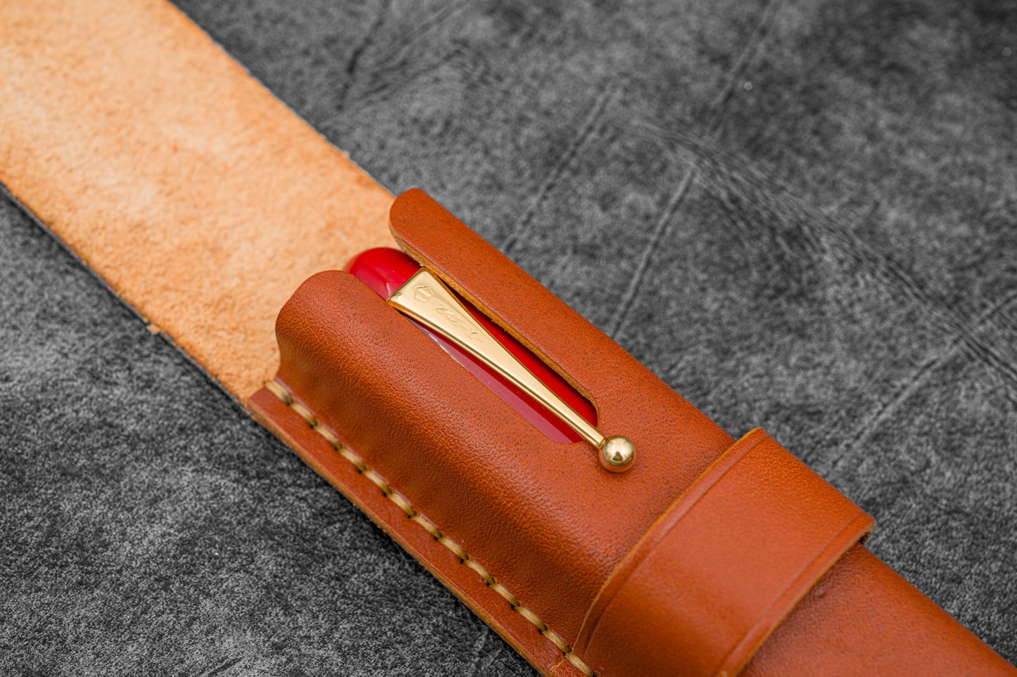 Leather Flap Pen Case - For Oversized Pens & Namiki Emperor