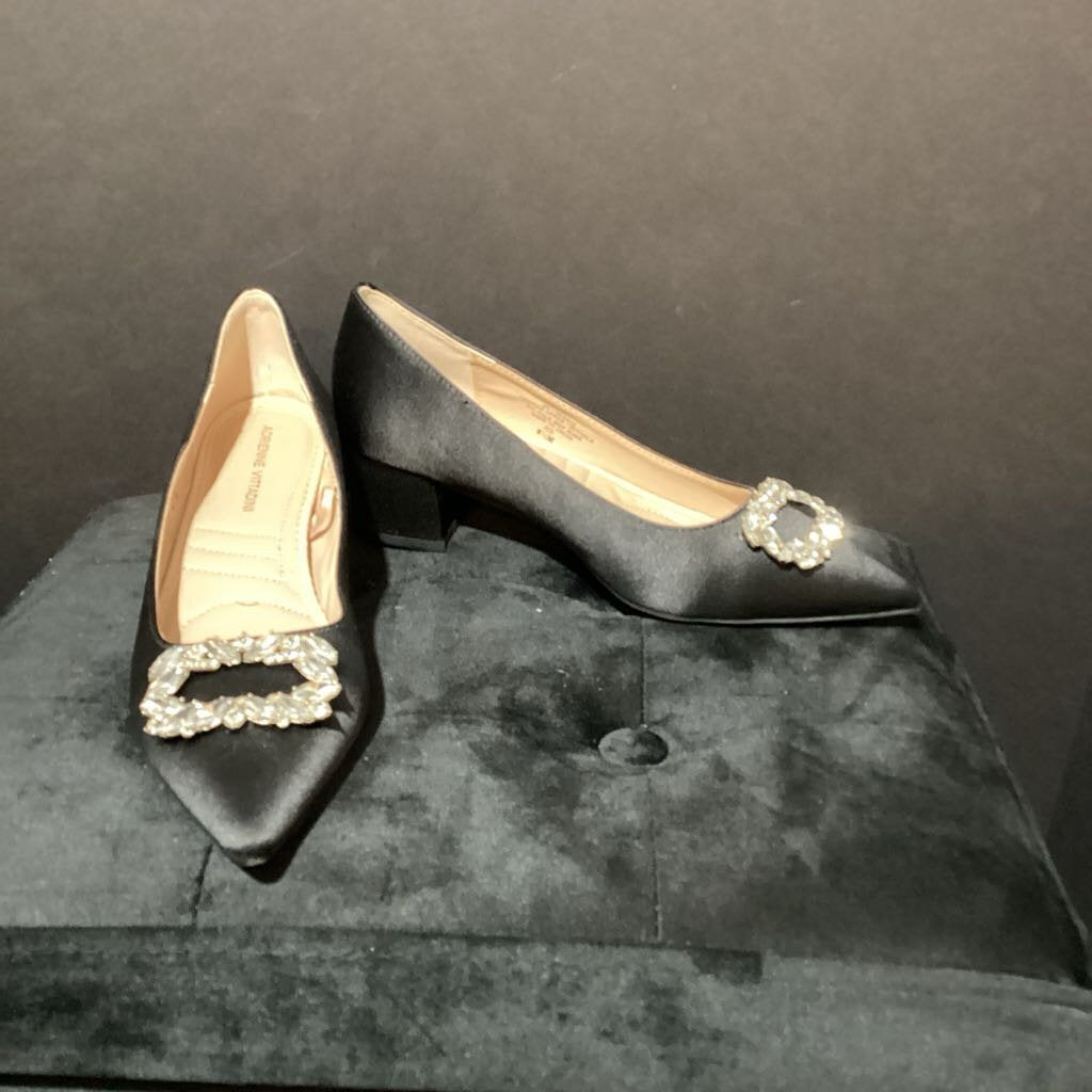 Adrian Vitadini Rhinestone Square Pumps SHOES 8.5